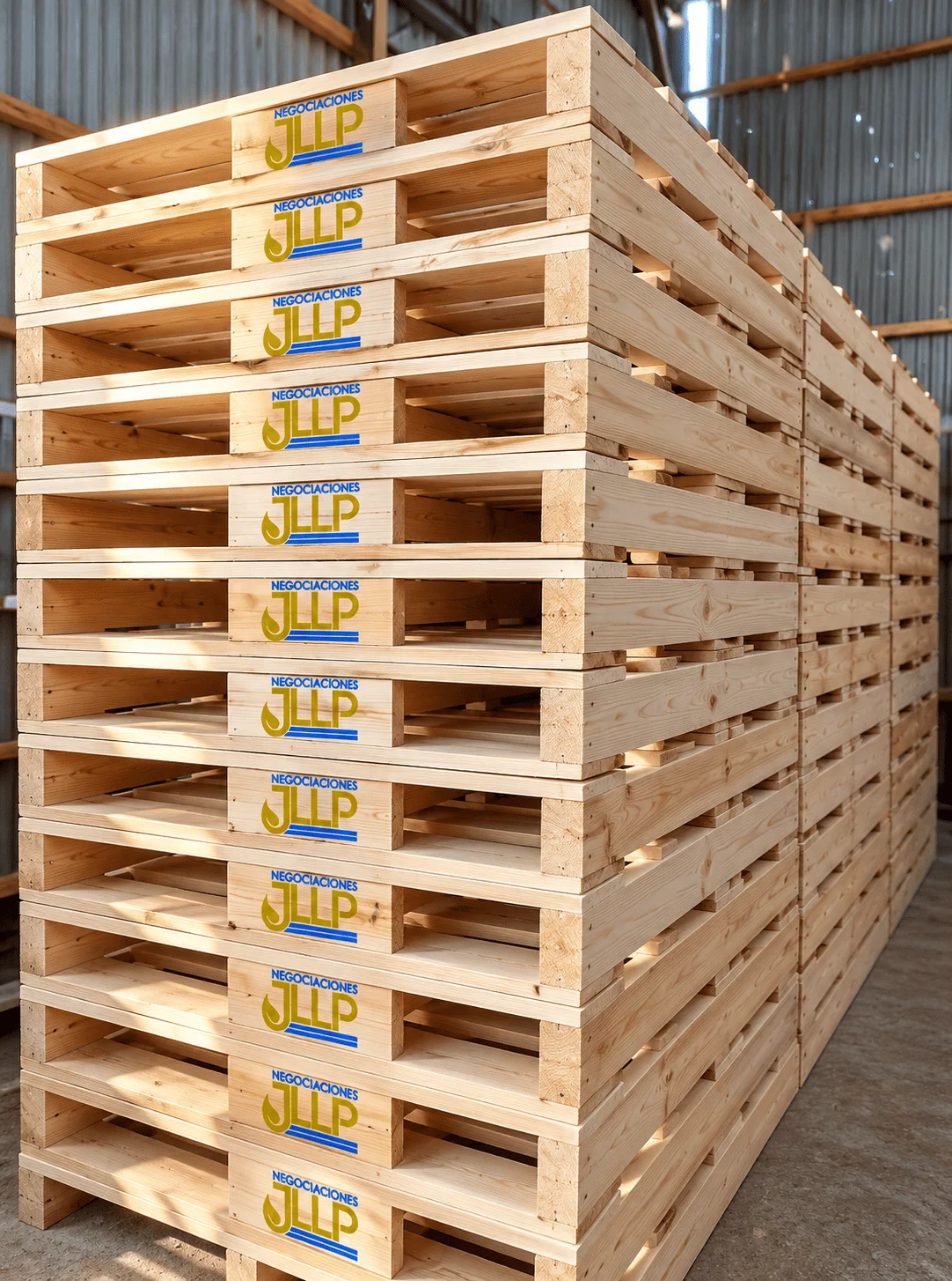 Paletas de madera para almacenamiento y transporte